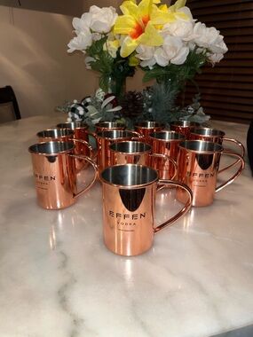 EFFEN Vodka Copper Moscow Mule Mugs - Set of 4